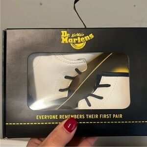 Baby girl white doc marten lace up boots